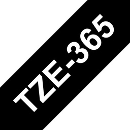 [BR-TZE365] Brother TZe365 Cinta Laminada Generica de Etiquetas - Texto blanco sobre fondo negro - Ancho 36mm x 8 metros