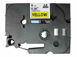 [BR-TZE621] Brother TZe621 Cinta Laminada Generica de Etiquetas - Texto negro sobre fondo amarillo - Ancho 9mm x 8 metros