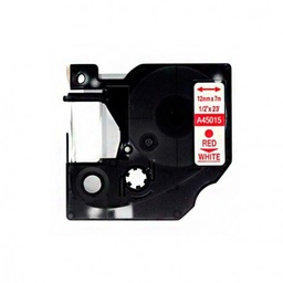 [DYR-45015] Dymo D1 45015 Cinta de Etiquetas Generica para Rotuladora - Texto rojo sobre fondo blanco - Ancho 12mm x 7 metros - Reemplaza S0720550