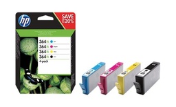 [N9J74AE] HP 364XL Pack de 4 Cartuchos de Tinta Originales - N9J74AE